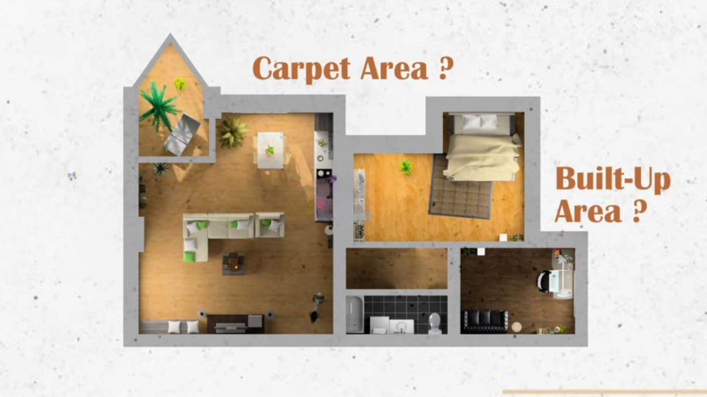 Difference between carpet area and built up area
